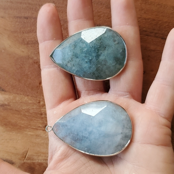 New 2pc Silver Wrapped Blue Kyanite Pendant Bundle. - Picture 10 of 15